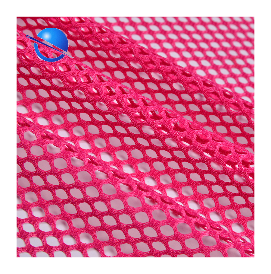 Прочная основовязанная 100% полиэфирная Шестигранная жесткая сетчатая ткань для манежа и сумок