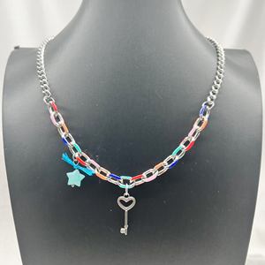 <span class=keywords><strong>Pulseras</strong></span> <span class=keywords><strong>de</strong></span> Acero Inoxidable con Cierre <span class=keywords><strong>de</strong></span> Corazón, Cadena Colorida, Joyería, Collar <span class=keywords><strong>de</strong></span> Marca <span class=keywords><strong>Uno</strong></span> Heart <span class=keywords><strong>De</strong></span> <span class=keywords><strong>50</strong></span> España, Venta al por Mayor - Product Image 6