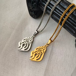 Pronta Consegna: Collana Fiamma My Fire con Ciondolo HaEsh Sheli in Acciaio Inossidabile PVD, Gioielli Ebraici Judaica Disponibili - Product Image 1