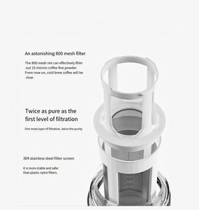 Bouteille d'infusion à froid en verre borosilicaté Pot à café <span class=keywords><strong>Filtre</strong></span> en acier inoxydable à 800 mailles, conception étanche pour café glacé Thé aux fruits - Product Image 2
