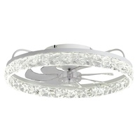 Ventilateur de plafond LED moderne encastré de 15/20 pouces, ventilateur de plafond fantaisie pour chambre à coucher, avec profil de minuterie de vitesse, lustre
