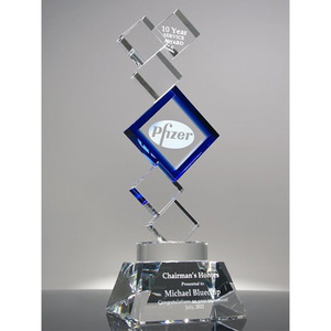 Crystal <b>Trophy</b> Laser <b>Engraved</b> 29.5cm 35.5cm Business Gift Award Conference Supplies - Product Image 1