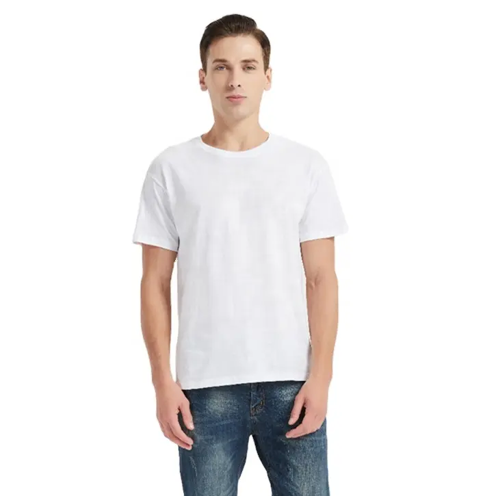 100% cotton 160gsm Fine cotton short sleeve SML 0.99USD to 5XL custom design oem logo men's plain blank white cotton t shirts