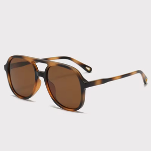 Lunettes de soleil polarisées rétro surdimensionnées à double pont avec verres TAC dégradés pour hommes et femmes, style pilote, monture PC - Product Image 6