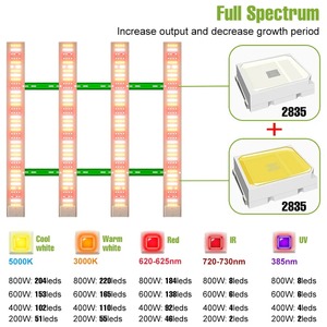 Lámpara LED de Cultivo de Plantas de 800W, Espectro Completo, para Interiores, Semillas, Invernadero, Vegetales, Cultivo Hidropónico, Lámpara UV - Product Image 3