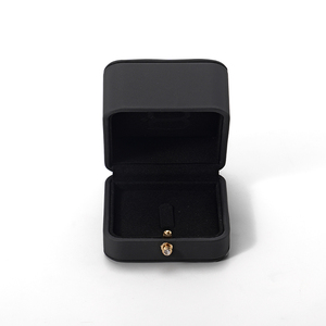 FANXI Luxury PU Leather Jewelry <b>Box</b> with <b>Black</b> Microfiber Lining Portable Square Organizer for Rings - Product Image 4