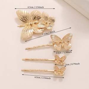 Scène de mariage épingle à cheveux élégant papillon Design métallique mode accessoire de cheveux pour les mariées charmant décor de cheveux - Product Image 2