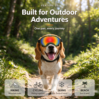 Lunettes de soleil pour chien avec verres miroir, sangle réglable, protection oculaire, vente en gros, fournisseur OEM ODM, marque privée