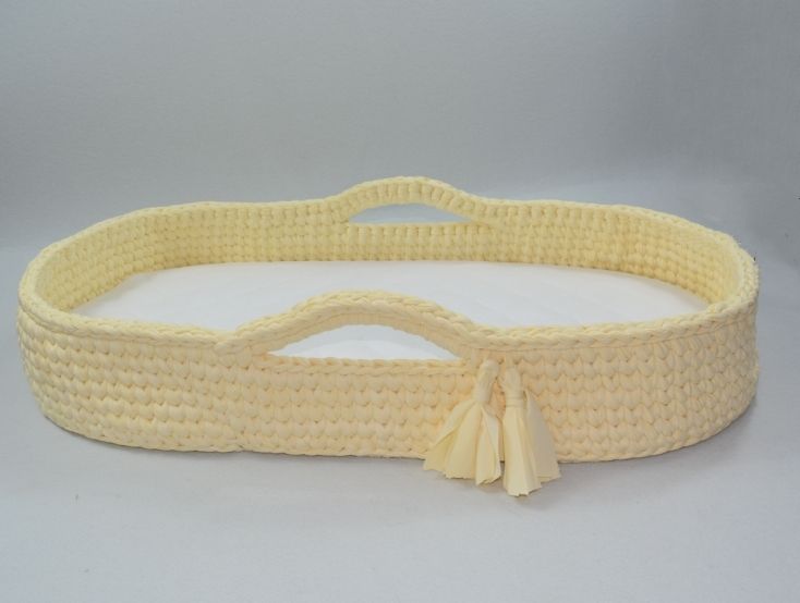 Crochet fabric basket