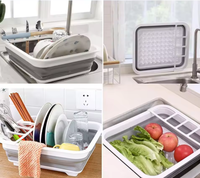 Égouttoir à vaisselle pliable en plastique PP, moderne, étanche, réglable, sur pied, pour comptoirs de cuisine, portable
