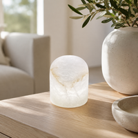 Lámpara de Mesa Inalámbrica de Mármol Natural Premium, Luz Ambiental LED Recargable, Moderna, Minimalista, Decorativa y de Lujo