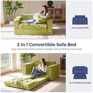 Divano letto convertibile in velluto a coste con ciuffo reclinabile in schiuma di riempimento in stile fattoria divano <span class=keywords><strong>da</strong></span> pavimento per magazzino domestico minimalista - Product Image 6