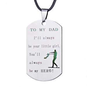 Collar con Colgante Geométrico Clásico <span class=keywords><strong>de</strong></span> Acero Inoxidable Plateado, ZRM Fashion, MY DAD MY SON MY MOM, Cadena <span class=keywords><strong>de</strong></span> Cuerda, Joyería Familiar <span class=keywords><strong>de</strong></span> Amor - Product Image 1