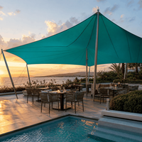 Tente extensible paysagère à installation rapide avec crochets de suspension décoratifs pour événements en bord de mer