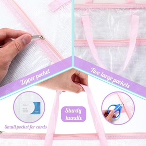 Bolsas de Proyecto de Costura de PVC de 16x16 Pulgadas con Asa, Almacenamiento de Manualidades para Acolchadores, Tejedores, Hilos de Coser, Agujas de Bordar, Bolsa de Proyecto Transparente - Product Image 3
