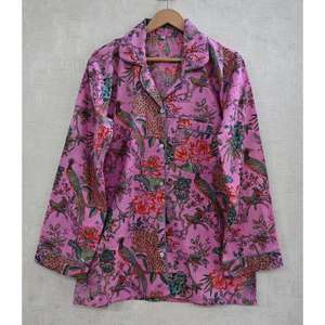 Ensemble de pyjama en coton à imprimé floral pour femmes, vêtements de nuit doux, respirants et confortables, vêtements de détente décontractés pour femmes, vêtements de maison - Product Image 2