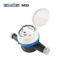 Compteur d'eau multi-jets en plastique BMAG OEM MID IP68 R160 190mm avec cadran à 45 degrés, standard ISO4064, filetage BSP, godet en cuivre