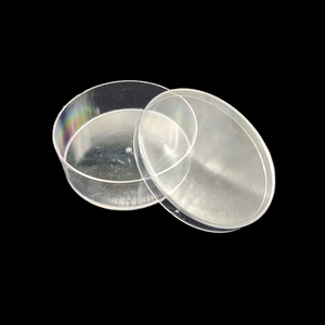 Caja de almacenamiento de joyas de plástico duradero transparente redonda con tapa separada, exhibición de regalo, caja de embalaje de dulces para regalo de boda - Product Image 3