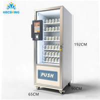 Distributeur automatique réfrigéré, armoire simple, 36 compartiments, blanc, lecteur de cartes Nayax, paiement par billets et pièces, distribution rotative à ressort