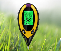 Testeur d'humidité du sol moderne ABS 4-en-1 avec batterie 9V pour mesurer l'humidité, la luminosité, les nutriments et le pH pour jardin, pelouse et ferme