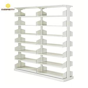 Étagères <span class=keywords><strong>de</strong></span> bibliothèque scolaire modernes en métal à double face, 5 niveaux, bibliothèque ouverte durable pour usage commercial - Product Image 2