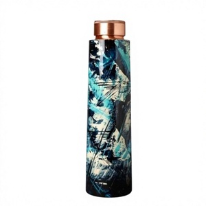 Botella de Agua de Cobre con Diseño Abstracto Moderno y Portátil para Viajes - Product Image 1