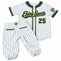 Uniforme de baseball d'été OEM d'usine, entièrement imprimé par sublimation, séchage rapide, respirant, avec appliques en twill.