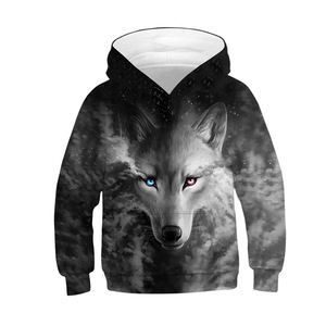 <span class=keywords><strong>Felpa</strong></span> Casual Giovanile Evertop con Logo Personalizzato, Stampa 3D <span class=keywords><strong>Lupo</strong></span> Arrabbiato, <span class=keywords><strong>Felpa</strong></span> con Cappuccio in 100% Poliestere Lavorato a Maglia - Product Image 2