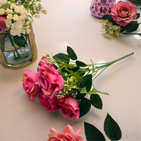 Offre Spéciale – Bouquet de Roses Artificielles Modernes et Réalistes en PE, Fait Main, Rouge, pour Mariage, Saint-Valentin, Décoration de Fête, Durable