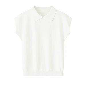 Polo sans manches en maille de soie glacée pour femme – Léger, noir, blanc, rose – Idéal pour l'été - Product Image 2