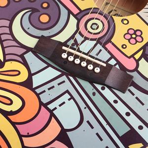 <span class=keywords><strong>Chitarra</strong></span> Acustica Folk Caravan Music 4050 <span class=keywords><strong>C</strong></span> in Legno di Tiglio Blu Texturizzato - Product Image 2