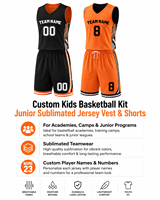 Conjunto de Baloncesto Personalizado para Niños, para Academias, Camiseta y Pantalones Cortos Sublimados con Nombres y Números de Jugadores