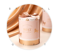 Vente en gros de boîtes-cadeaux rondes avec logo personnalisé avec nœud pour l'emballage de thé, bonbons, bougies