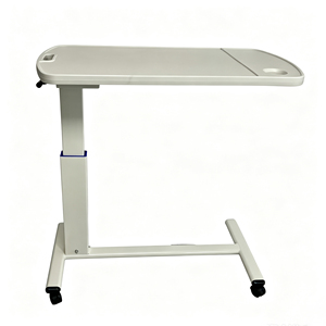 Table de repas médicale réglable en hauteur pour patient, sur lit, avec roulettes pivotantes, mobile, pour hôpital, garantie 1 an - Product Image 1