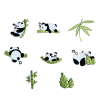 Parches de Tela Bordados en 3D con Diseño de Panda, Adhesivos y Termoadhesivos para Ropa, Chaquetas, Jeans, Mochilas, Gorras y Manualidades