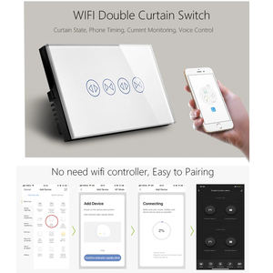 US Standard Touch Glass Panel Double Key Rideau Switch Smart Life Tuya App <span class=keywords><strong>WiFi</strong></span> Commande Vocale Domotique Smart Wall Switch - Product Image 6