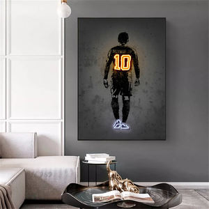 โปสเตอร์ภาพด้านหลังของตกแต่งบ้านรูปดาวฟุตบอลภาพพิมพ์แอบสแตรกผ้าใบตกแต่งรูปภาพโปสเตอร์ติดผนังผ้าใบ - Product Image 4