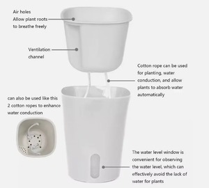 Maceta de Plástico de 3/4/5/6/9 Pulgadas para Plantas Suculentas, con Sistema de Riego Automático de 2 Capas, para Hogar y Jardín - Product Image 4