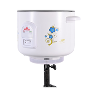 Cuisinière à riz électrique portable à cuisson rapide 1500W, avec pot intérieur amovible antiadhésif de 2L, à commande tactile, blanche, pour soupe et riz, avec mesure