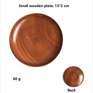 Mini plat rond en bois, bois, vaisselle de cuisine japonaise - Product Image 2