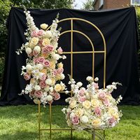 Arreglo Floral de Seda Realista Hecho a Mano Personalizable al por Mayor, Ramo para Pasillo, Decoración de Boda, Día de la Madre