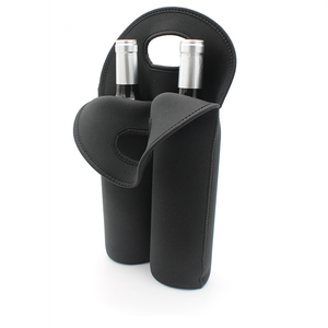 Respetuoso con el medio ambiente 750ML Dos botellas Ranuras Neopreno reutilizable personalizado 2 Pack Botella de vino Enfriador Manga Durable Cerveza Hielo Bolsa de mano - Product Image 3