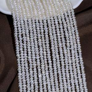 Collar de Perlas Barrocas de Agua Dulce Hechas a Mano, Económicas, con Cuentas Planas Irregulares, Accesorios de Perlas Sueltas al por Mayor - Product Image 3