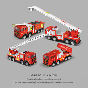 Camion de pompiers jouet populaire sur TikTok pour enfants, camion de pompiers à inertie avec pulvérisation d'eau, camion-échelle pour garçons - Product Image 2