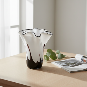 Vase d'arrangement floral en verre coloré artisanal soufflé à la main, style <span class=keywords><strong>Murano</strong></span> moderne, avec finition émaillée, pour décorations d'intérieur, type céramique <span class=keywords><strong>de</strong></span> table - Product Image 1