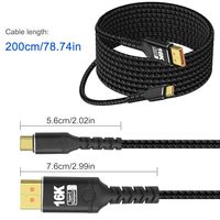 Transfert de données bidirectionnel de haute qualité 16k 60Hz 120Hz 240Hz pour vers câble DP veste en PVC pour moniteur MacBook de bureau d'ordinateur portable