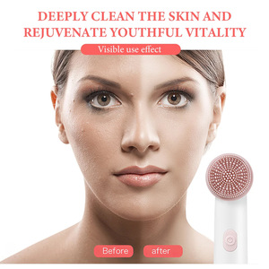 New Model Electric Silicone Facial Cleansing Device Waterproof Facial Cleansing Brush <b>Sonic</b> Facial Pore <b>Cleaner</b> - Product Image 4
