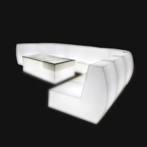 屋外テーブルHookahラウンジイベントパーティーナイトクラブプラスチック家具LED照明付きバーテーブルと椅子ソファセット - Product Image 4