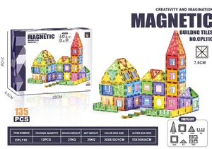 Crianças Presentes 100 Peças de Diamante Magnético Blocos de Construção de Grande Tamanho Cor Janela DIY Criatividade Blocos de Construção com um Carro - Product Image 5