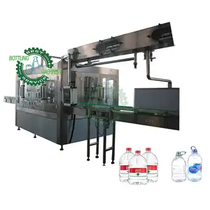Automatic rotary type 3 in 1 3L 4L 5L PET plastic bottle pure drinking mineral spring fresh water rinser filler capper machine